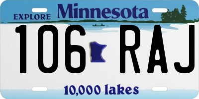 MN license plate 106RAJ