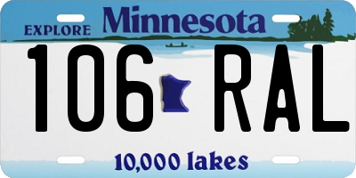 MN license plate 106RAL