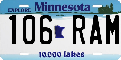 MN license plate 106RAM