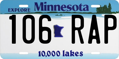 MN license plate 106RAP