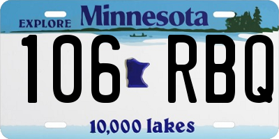 MN license plate 106RBQ