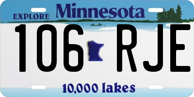 MN license plate 106RJE