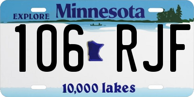 MN license plate 106RJF