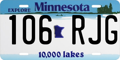 MN license plate 106RJG