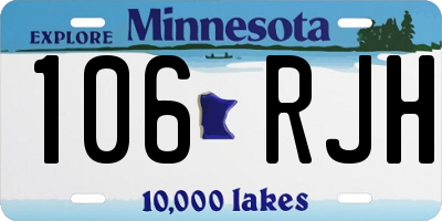 MN license plate 106RJH