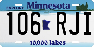 MN license plate 106RJI