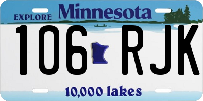MN license plate 106RJK