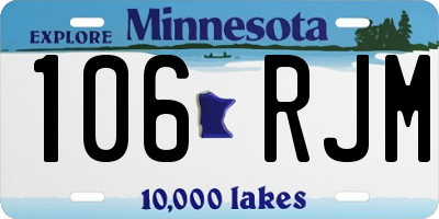 MN license plate 106RJM