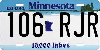 MN license plate 106RJR