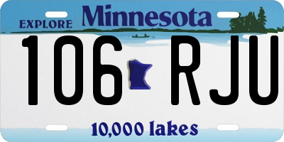 MN license plate 106RJU