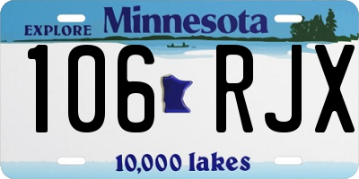 MN license plate 106RJX