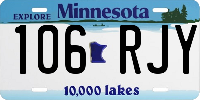 MN license plate 106RJY