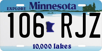 MN license plate 106RJZ