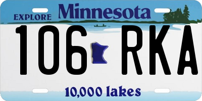 MN license plate 106RKA