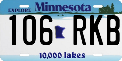 MN license plate 106RKB