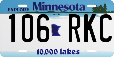 MN license plate 106RKC