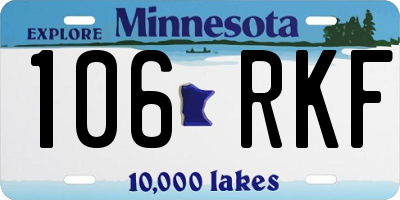 MN license plate 106RKF