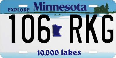 MN license plate 106RKG
