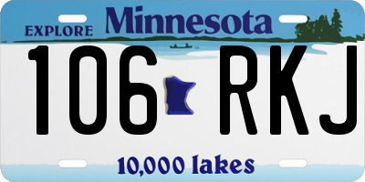 MN license plate 106RKJ