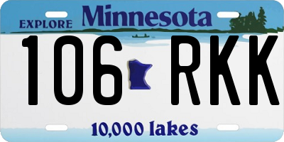 MN license plate 106RKK