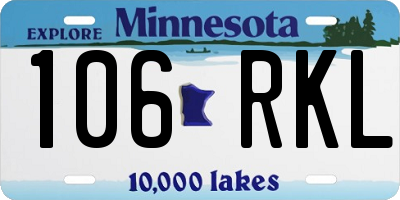 MN license plate 106RKL