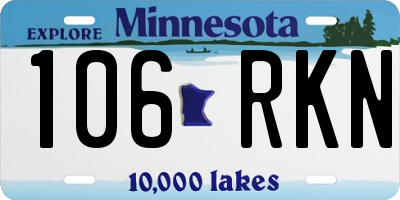 MN license plate 106RKN
