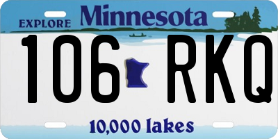 MN license plate 106RKQ