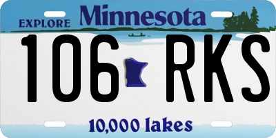 MN license plate 106RKS