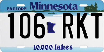 MN license plate 106RKT