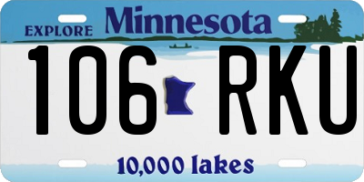 MN license plate 106RKU