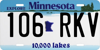 MN license plate 106RKV