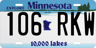 MN license plate 106RKW