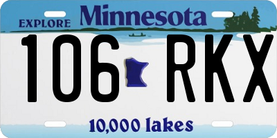 MN license plate 106RKX