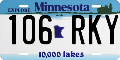 MN license plate 106RKY