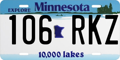 MN license plate 106RKZ