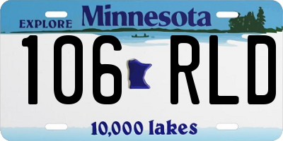 MN license plate 106RLD