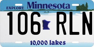 MN license plate 106RLN