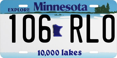MN license plate 106RLO