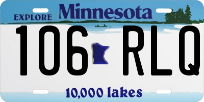 MN license plate 106RLQ