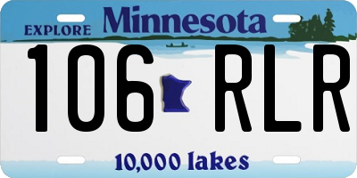 MN license plate 106RLR