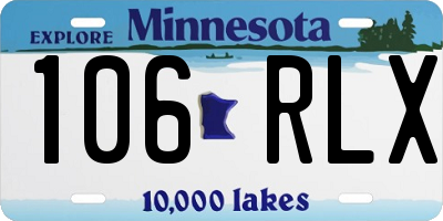 MN license plate 106RLX