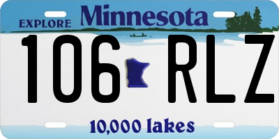 MN license plate 106RLZ