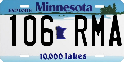 MN license plate 106RMA