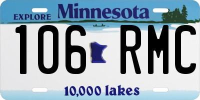 MN license plate 106RMC