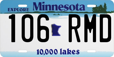 MN license plate 106RMD