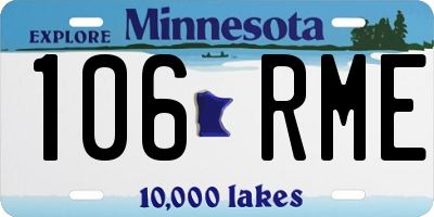 MN license plate 106RME