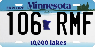 MN license plate 106RMF