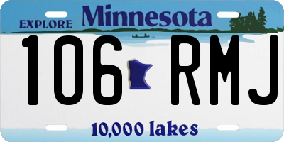 MN license plate 106RMJ