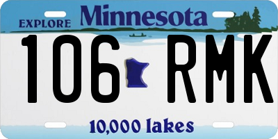 MN license plate 106RMK
