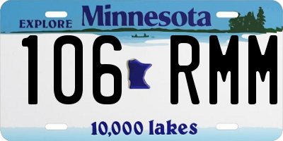 MN license plate 106RMM